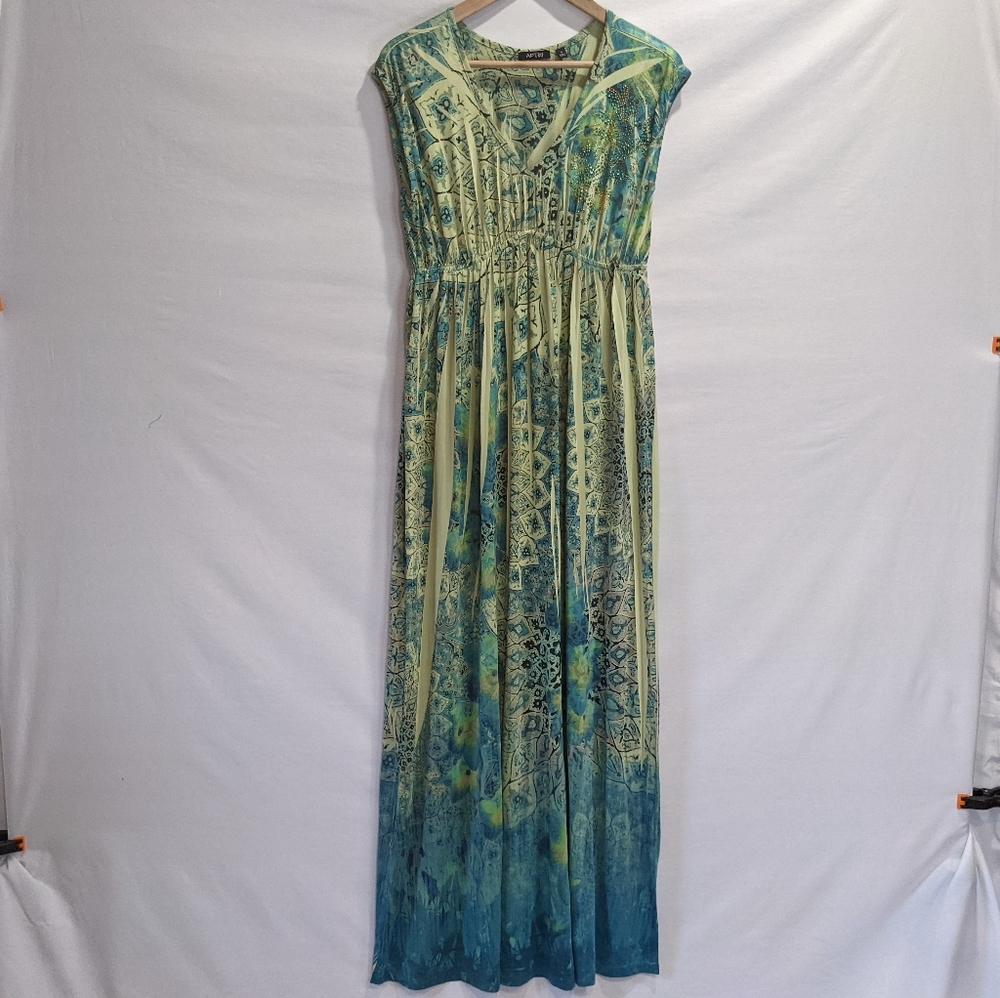 Retro Apt 9 Paisley Jeweled Maxi Dress Size Small